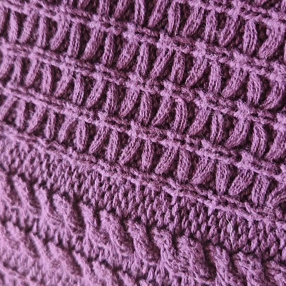 Christopher & Banks purple 100% cotton cable knit sweater size medium Spring - Picture 11 of 11
